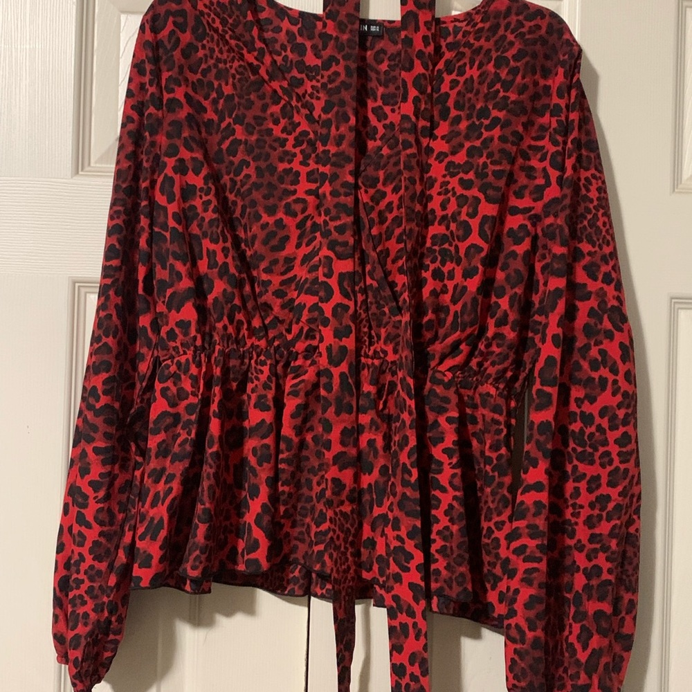 SHEIN leopard print blouse